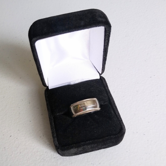 A unknown Other - Men's Ring Cross Milgrain size 9 Metal Christian Jewelry Valentine's Day Gift